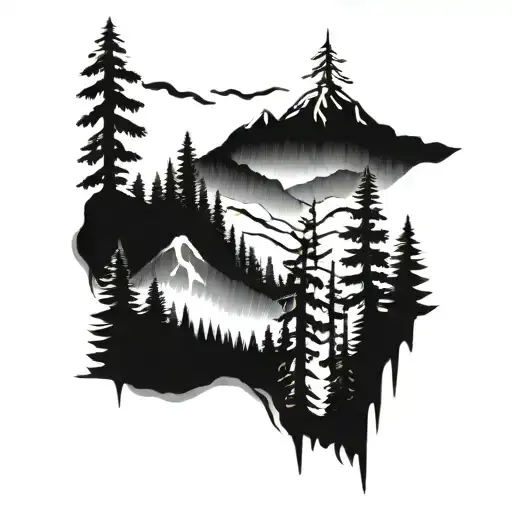 Forest With Mountains