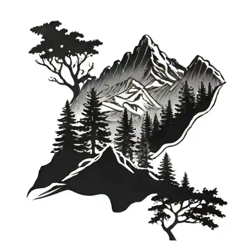 Forest With Mountains