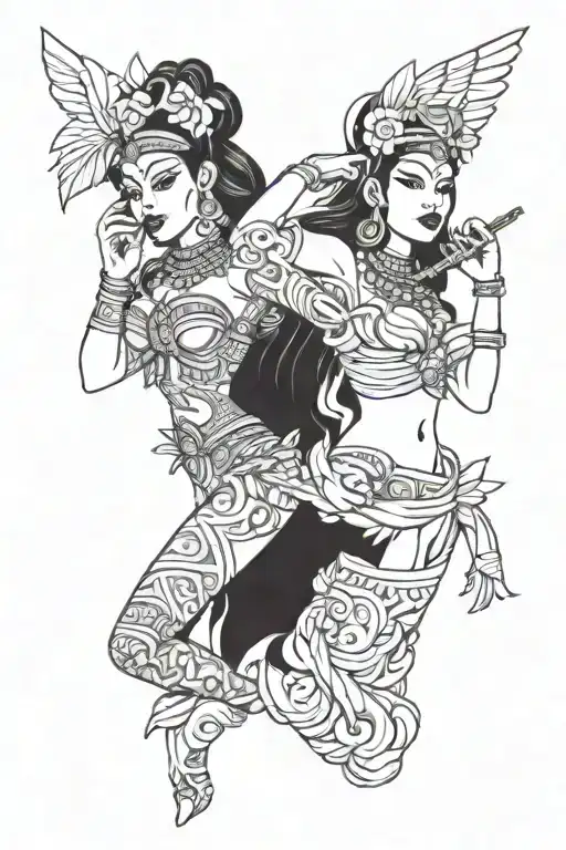 Mayan And Pin Up Girl