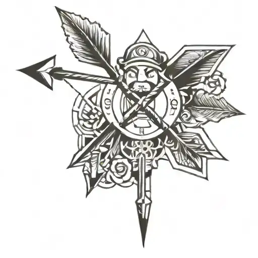 Arrow With Mario And Maria Names Incorporated Maybe A Cross