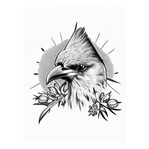 Raven Holding An Azalea