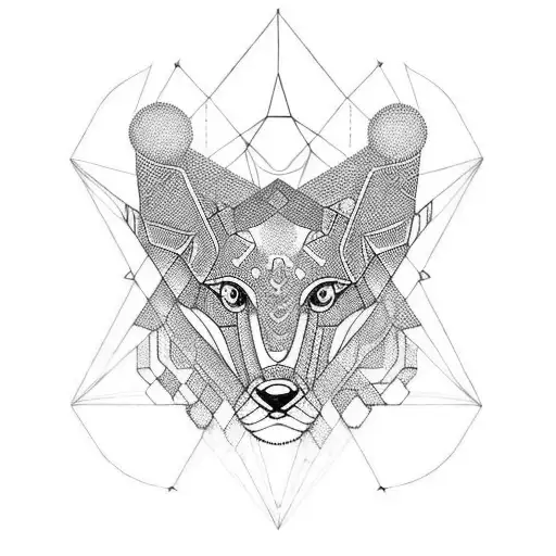 A Geometric Design Incorporating Symbols Of Different Animals