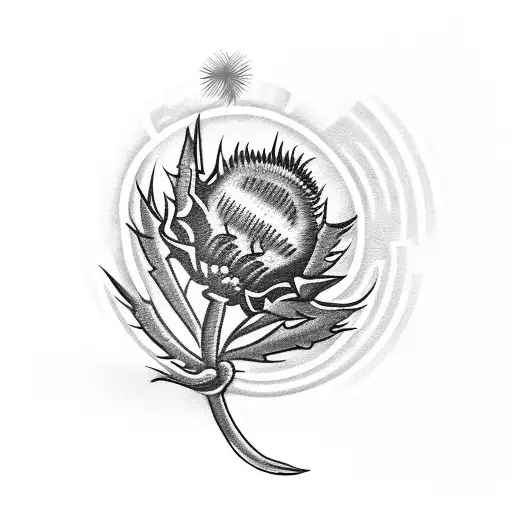 A Camera Shutter Designed As A Scottish Thistle