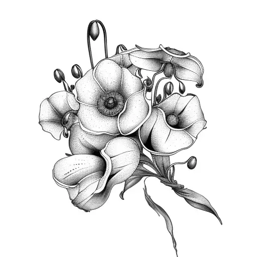 Lily Of The Valley And Poppy Flower Bouquet