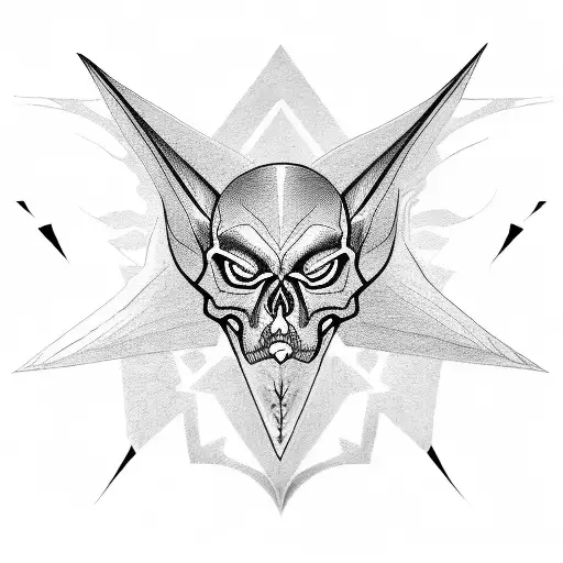 Cyber Sigilism Style Of A Skeleton Bat