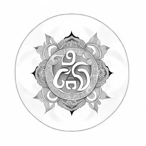 Om Symbol Surrounded By Jasmine Plant