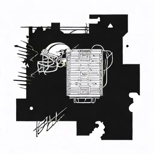 American Football Field With A Unique Twist Incorporating Elements Of Rest In Peace