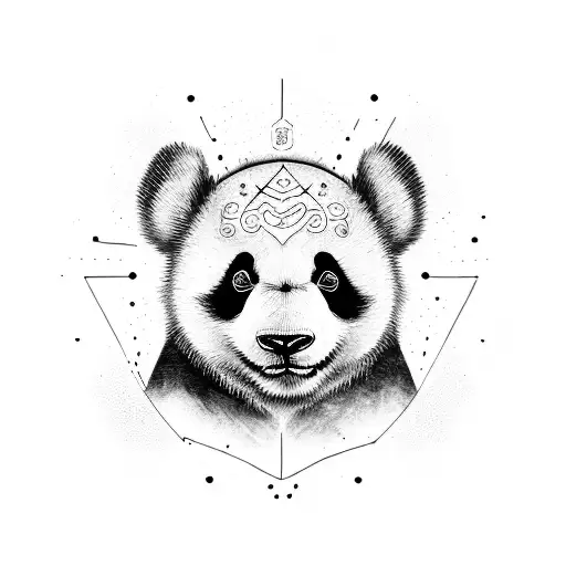 A Supernatural Panda Playing Electronic Music