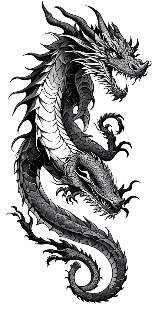 Block A Small Tattoo On The Forearm Of 7 Cm By 5 Cm With A Dragon