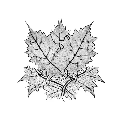 A Barbed Wire That Goes Around The Arm With A Vine Leaf At The End