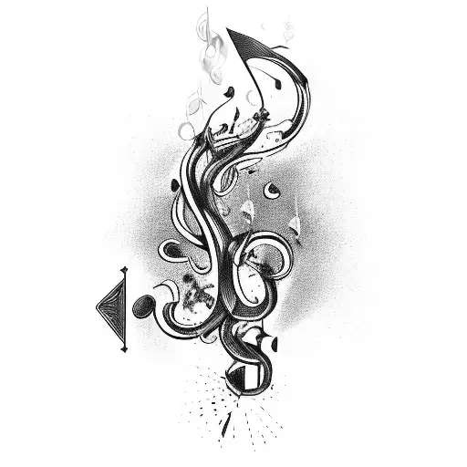 A Sleek Black Car With Musical Notes Flowing Out Of Its Exhaust Pipes