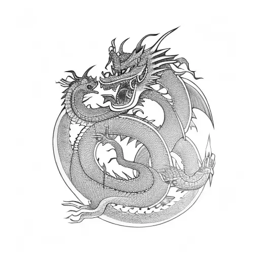 Japanese Sword With Dragons