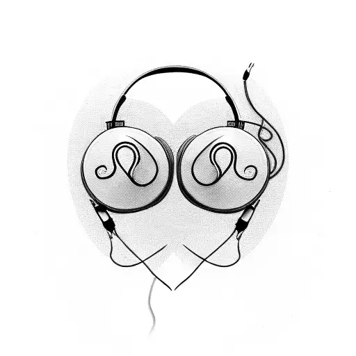 A Pair Of Headphones With Music Notes Flowing Out And Forming A Heart