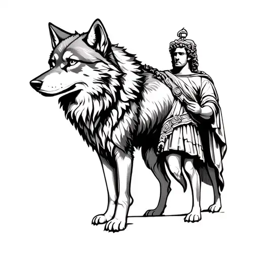 Alexander The Great And Wolf Standing