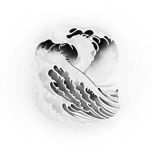 A Silhouette Of A Person Working With Waves Crashing In The Background