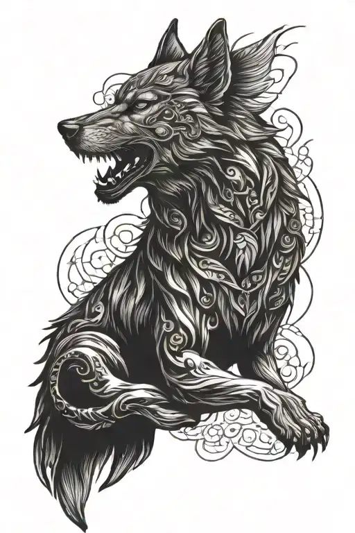 Black Dominatory Wolf Arm