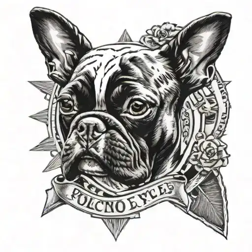 Police Style Badge With Boston Terrier And The Words Junkyard Dogg Around It