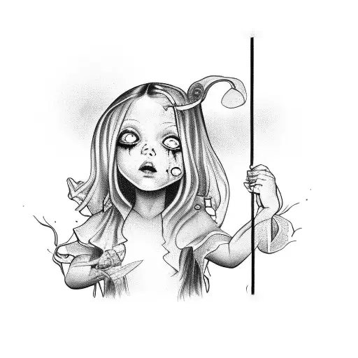 Dark Death Worshipping A Little Girl On A Swing