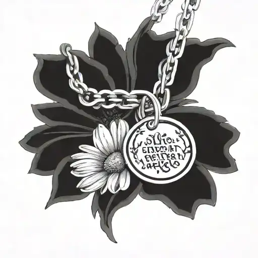 Daisy Flower With A Dog Tag That Has The Words The Night We Met Inscribed On It