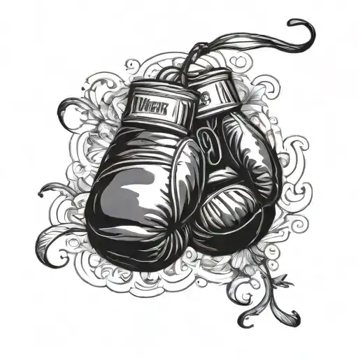 Boxing Gloves Wrapped Black And White With White Background