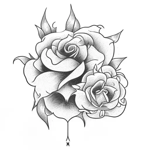 A Dagger Piercing Through A Blooming Flower