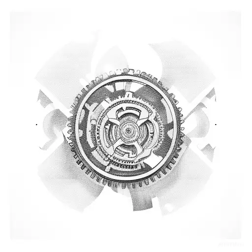 A Man Welding With Gears In The Background