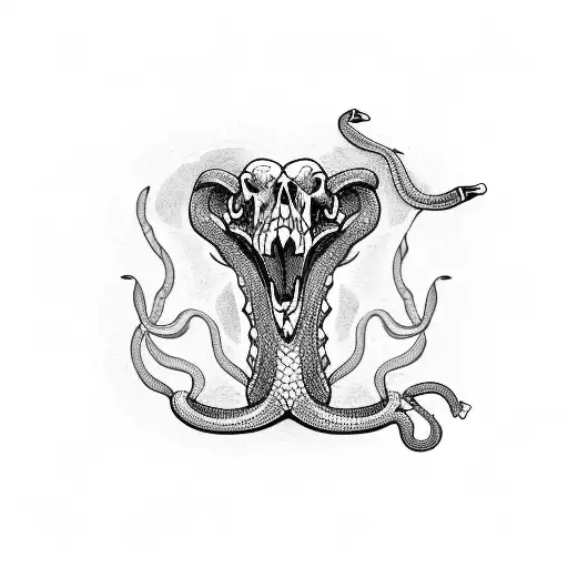 Rattlesnake Swallowing A Skull