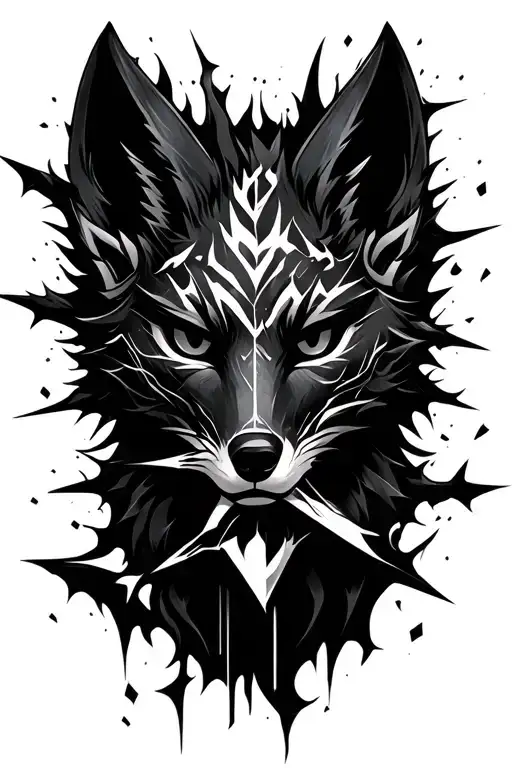 Fox Mask Shattered With Kunai