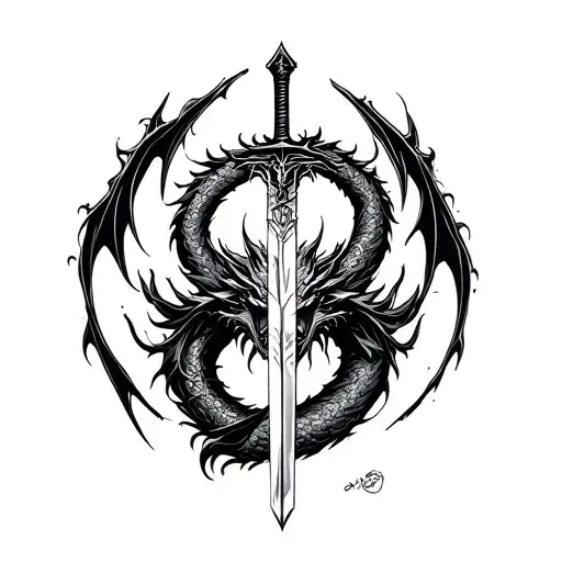 Berserk Symbol With The Dragon Slayer Sword Going