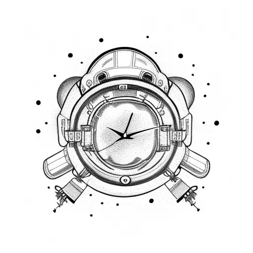 Astronaut Floating In Space Inside A Clock