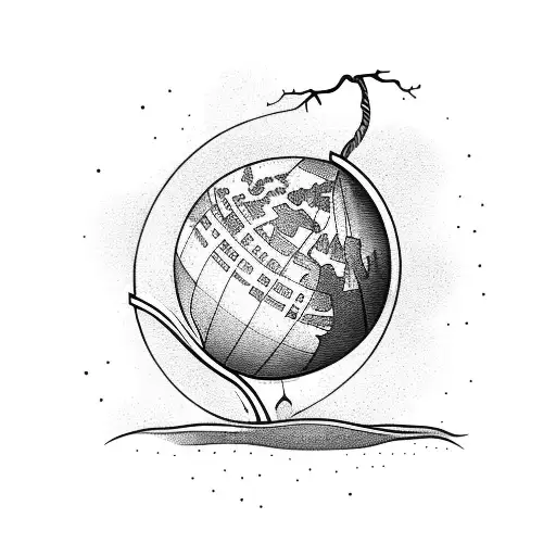 A Globe With A Deep Rooted Tree Inside It