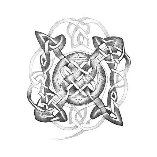 Celtic Arm Tattoo With Ocean Theme