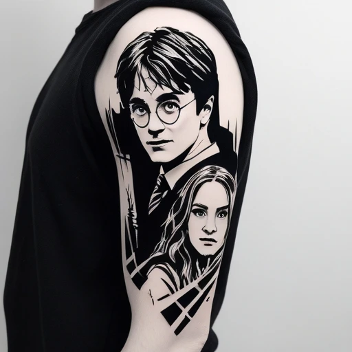 Harry Potter and Hedwiga on his arm Tattoo idea