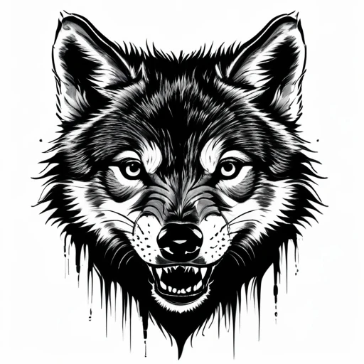 Wolf cub showing teeth Tattoo idea