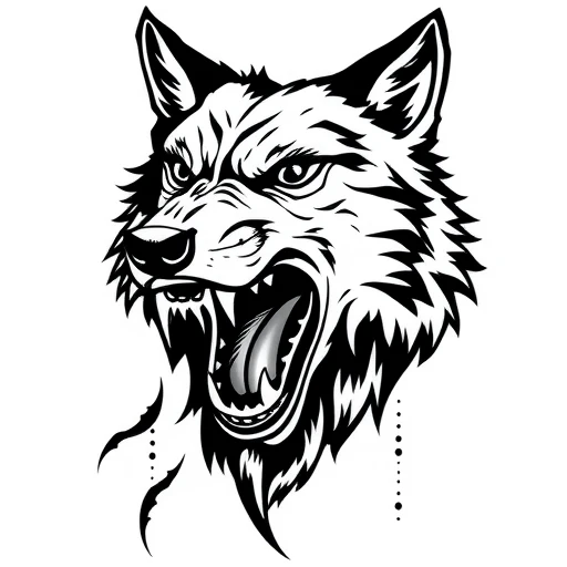 Wolf showing teeth Tattoo idea