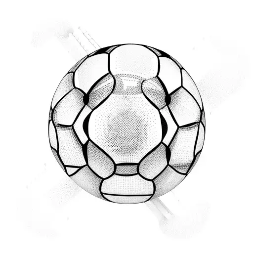 A Blackwork Tattoo Of A Soccer Field With Musical Instruments As The Goalposts