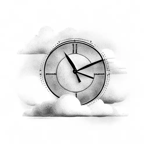 A Cloud With A Clock And A Guy In The Background