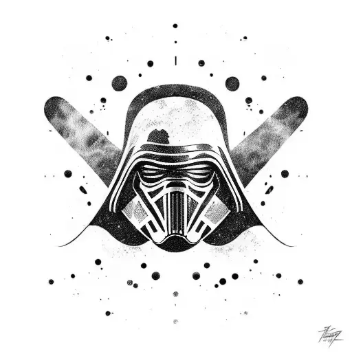 Kylo Ren's Mask With A Galaxy Background