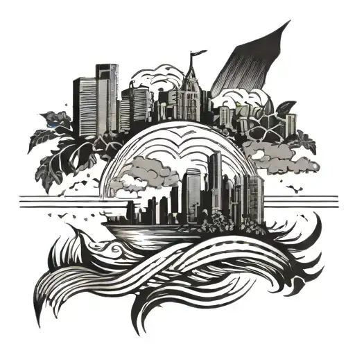 Incorporate Sound Waves Of A Favorite Song Into A New Jersey Skyline Silhouette