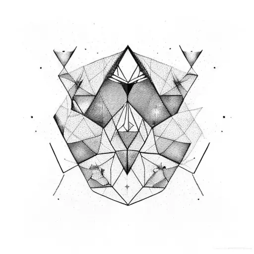 Geometric Bird Constellation With A Triangle Background