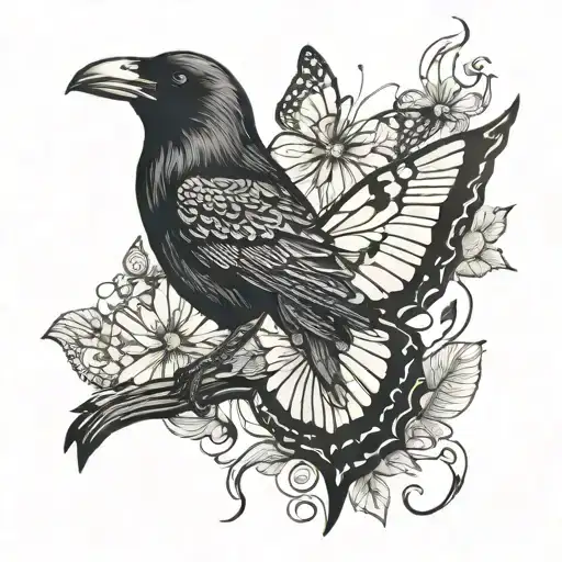Crow And Butterfly Badass