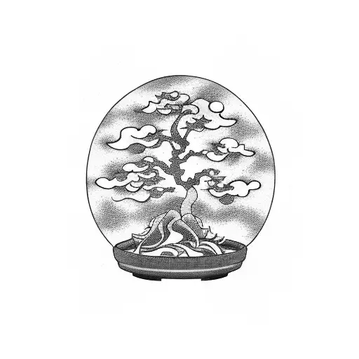 Bonsai Tree With Dragon