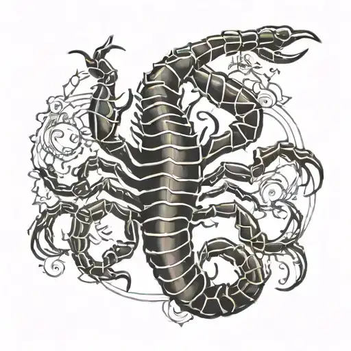 Scorpion With Libra Scale Hanging On Its Tail