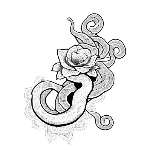 Snake With Flowers