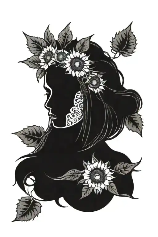 A Ghost Wearing A Sunflower Crown With A Coffee Bean Halo