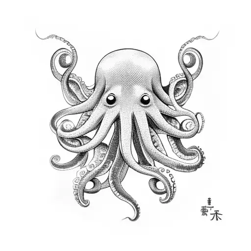 Octopus Arm Sleeve With Black Japanese Clouds That Look Like Ink