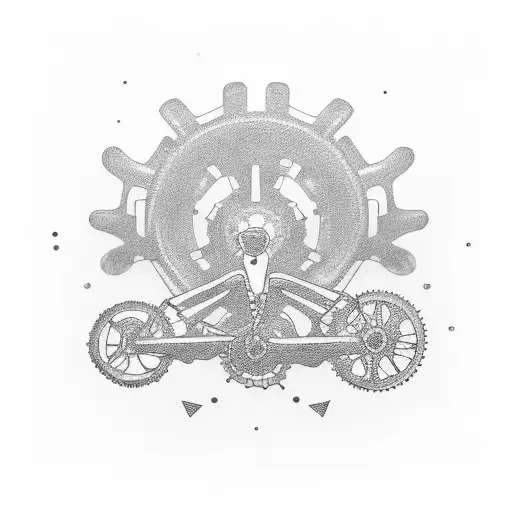 Bike Gears Intertwined With Coffee Beans