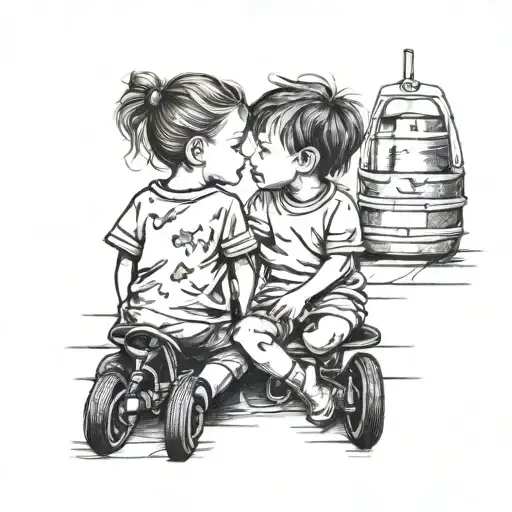 A Tattoo Of You And Your Best Friend As Child Sharing A Special Moment Together