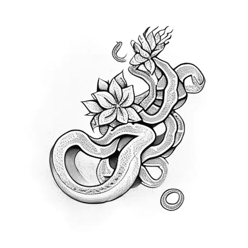 Snake With Flowers