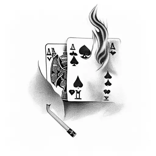 A Playing Card With A Smoking Marlboro Reds Cigarette As The Centerpiece